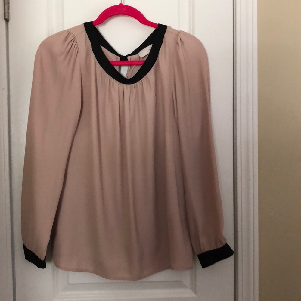 Tan and Black Blouse